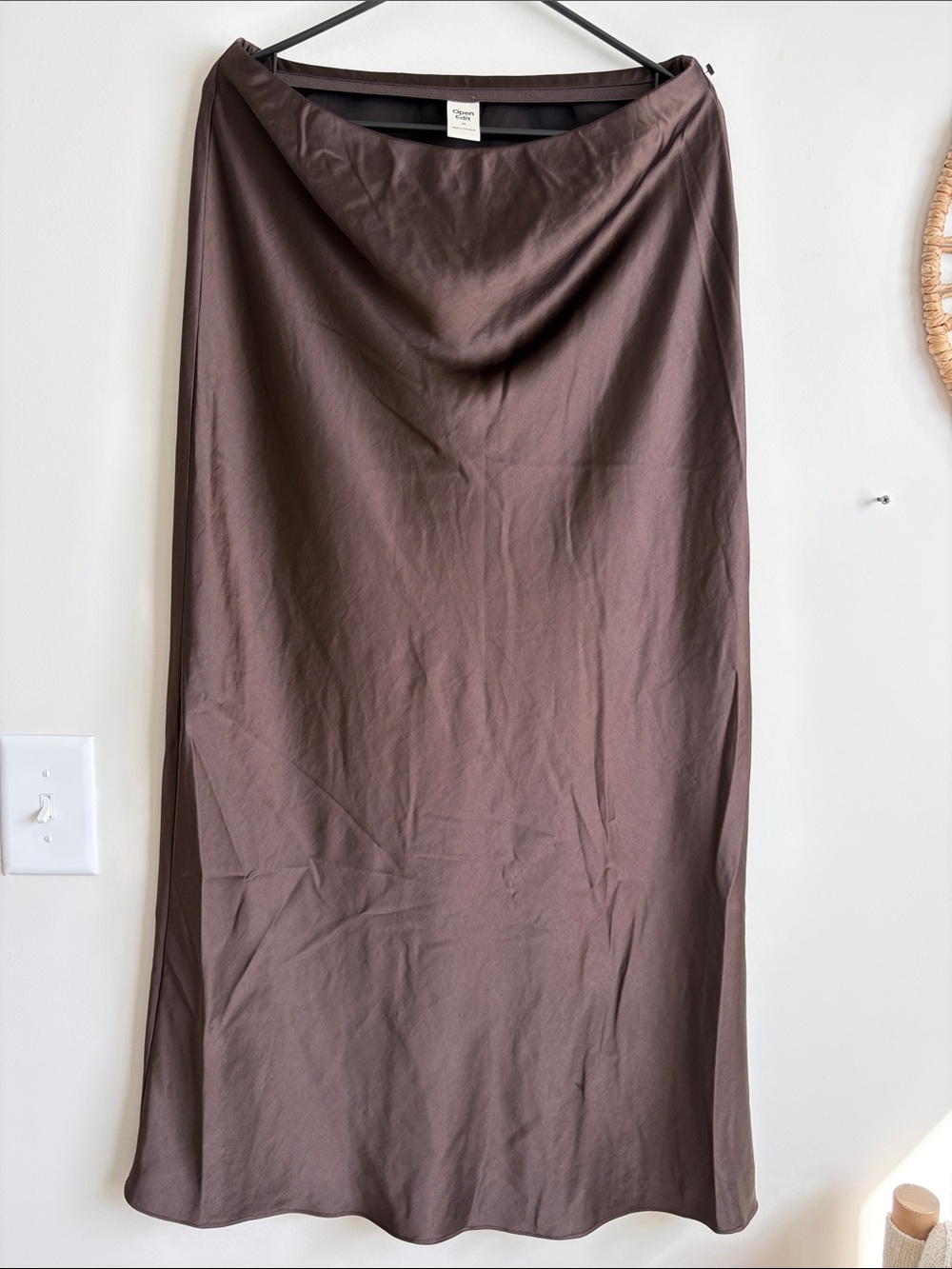Silky Drape Skirt in Chocolate Brown - Open Edit